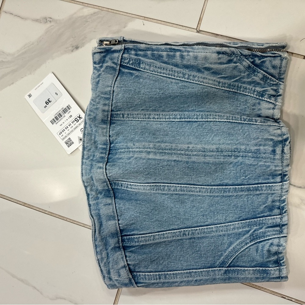 Zara Blue Denim Top